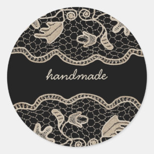 Elegant Crochet Lace Classic Round Sticker