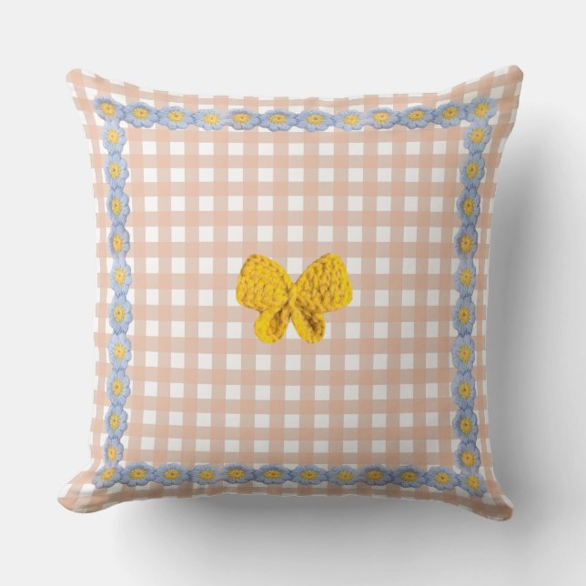 Elegant Crochet Pattern Cushion Cover (Front)