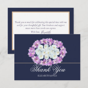 Elegant Crocus White Rose Bridal Shower Thank You Card