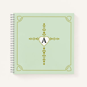 Elegant Cross and Heart God's Love Bible Verse Notebook