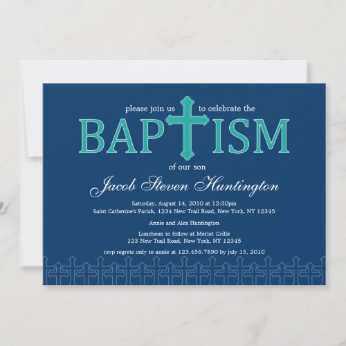 Elegant Cross Baptism Invitation