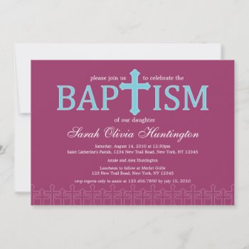 Elegant Cross Baptism Invitation by mistyqe at Zazzle