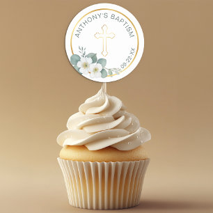 Elegant Cross Baptism Sticker Simple Religious