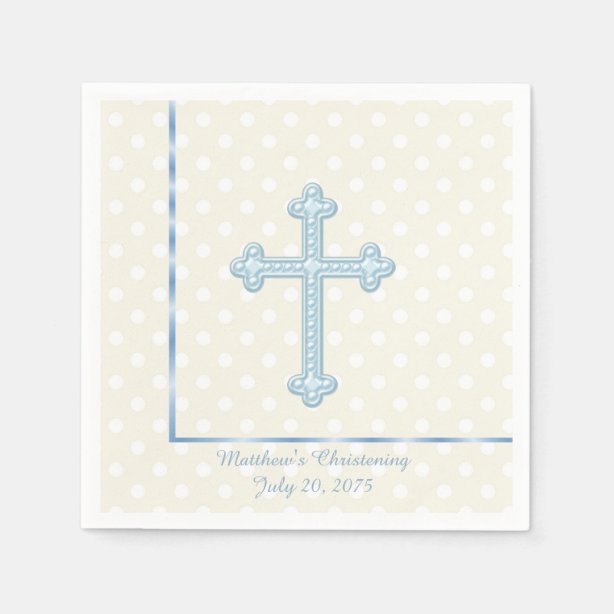 Cross Christening Paper & Party Napkins Zazzle