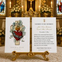 Elegant Cross Catholic Wedding Prayer Card
