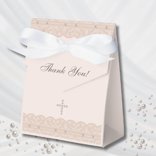 Elegant Cross Christening Christian Baptism Favor Boxes