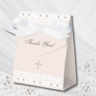 Elegant Cross Christening Christian Baptism Favor Boxes