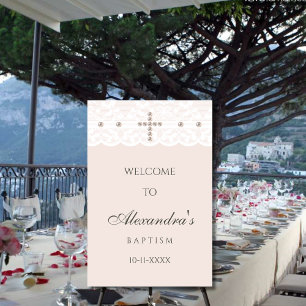 Elegant Cross Christian Baptism Welcome Sign