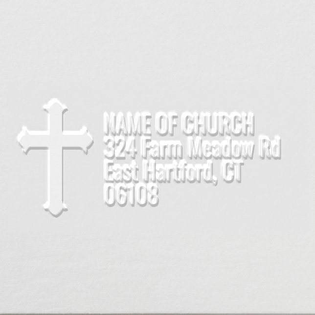 Elegant Cross Church Christian Address Embosser (Design)