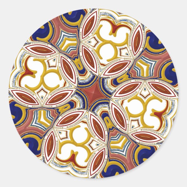 Elegant Cross Classic Round Sticker (Front)