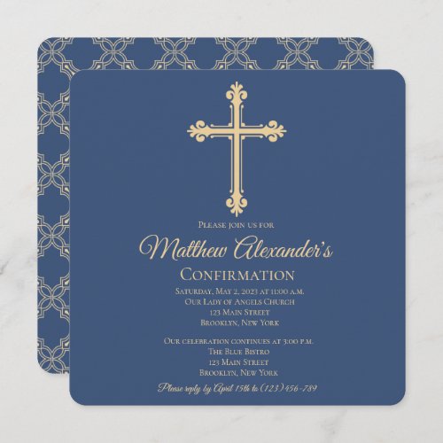 Elegant Cross Confirmation Invitation