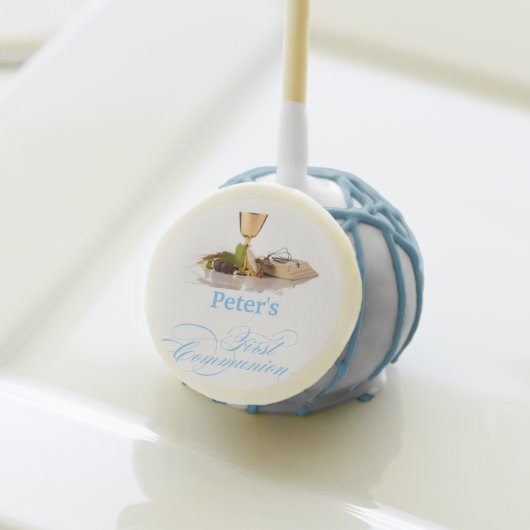 Elegant Cross First Holy Communion Cake Pop Favors (Front Insitu)