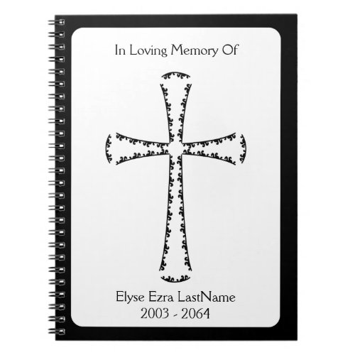 elegant cross funeral book