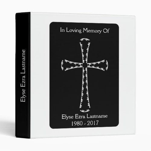 elegant cross funeral service book binder