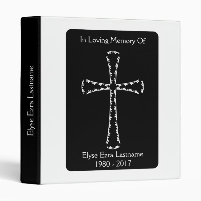 elegant cross funeral service book binder (Front/Spine)
