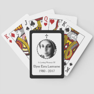 elegant cross memorial gift poker cards