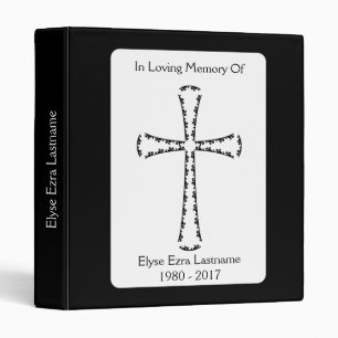 elegant cross memorial service book binder