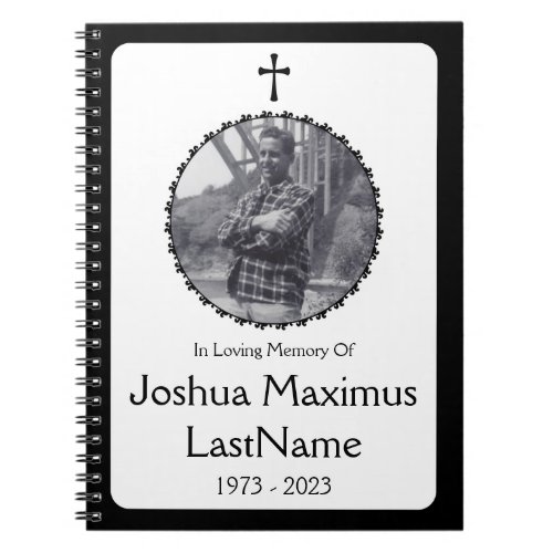 elegant cross memorial service guest book