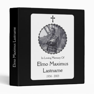 elegant cross memorial service guest book 3 ring binder
