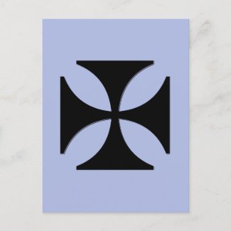 Elegant Cross Pattee Black Casper Blue Minimalist