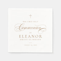 Elegant Cross Script Calligraphy First Communion