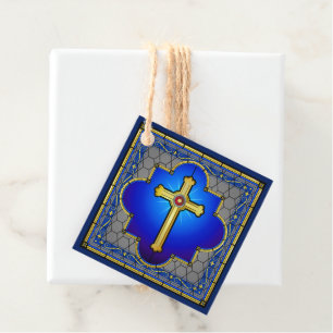 Elegant Cross - See Back - Favor Tags