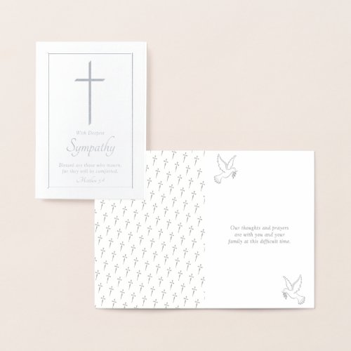 Elegant Cross Sympathy Foil Card