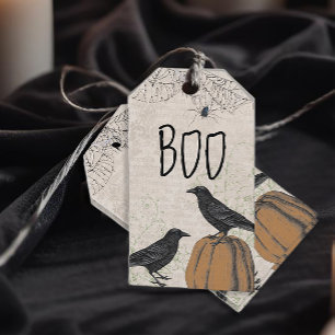 Elegant Crow Halloween Favor Gift Tags