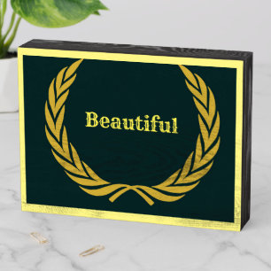 Elegant Crown Accent Wooden Display Sign-Gallery  Box Sign