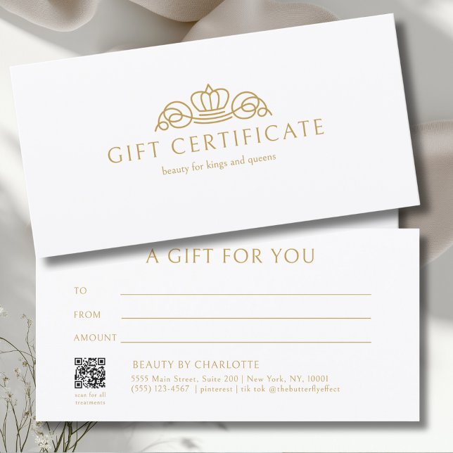 Elegant Crown Salon White Gift Certificate (Elegant Crown Salon White Gift Certificate)