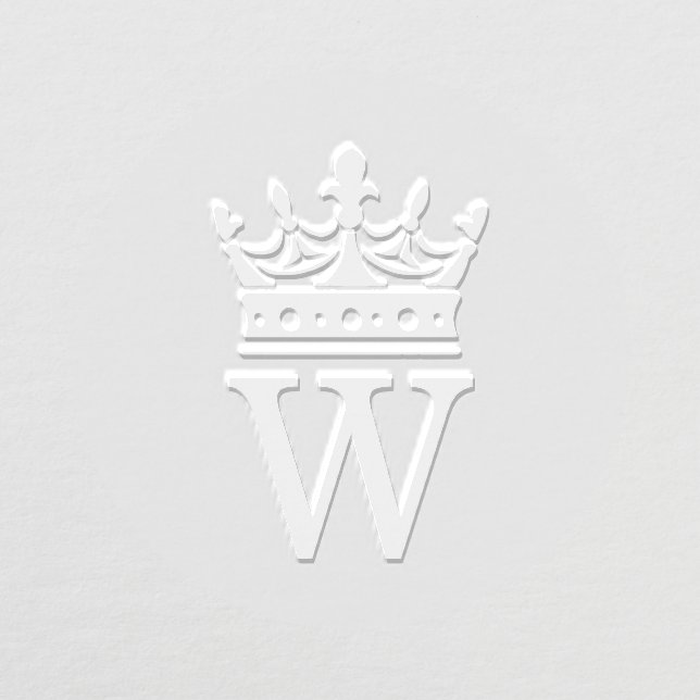 Elegant Crown Topped Single Initial Embosser (Design)