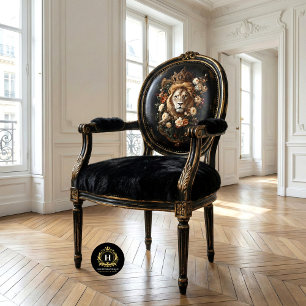 Elegant Crowned Lion Floral Frame Luxury Boutique  Tissue Paper