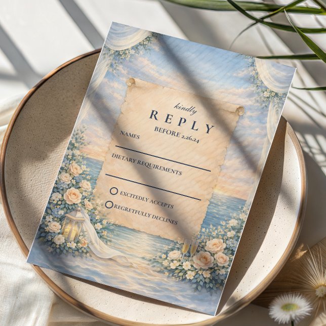 Elegant Cruise Ship Wedding RSVP Card (Creator Uploaded)