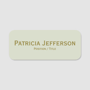 Elegant Crystal White Gold Modern Professional Name Tag
