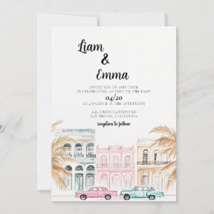 Elegant Cuba Havana Wedding Invitation
