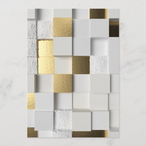 Elegant Cube wall 3D art_ white and gold Menu