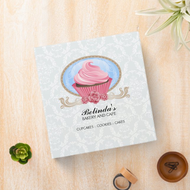 Elegant Cupcake Bakery 1.5 Inch Binder (In Situ)