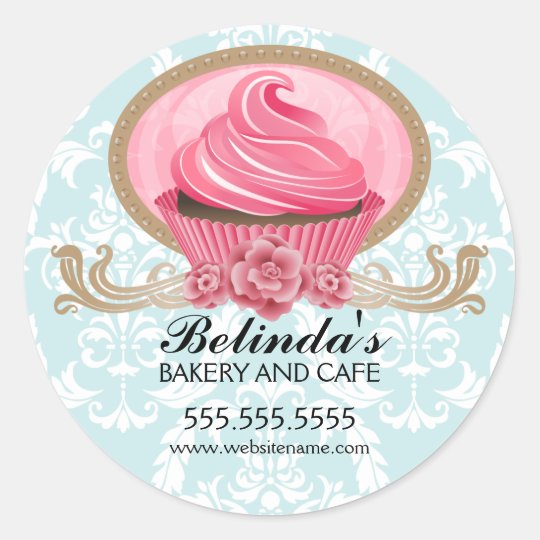 Elegant Cupcake Bakery Box Seal | Zazzle.com