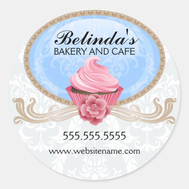 Elegant Cupcake Bakery Box Seal (Front)
