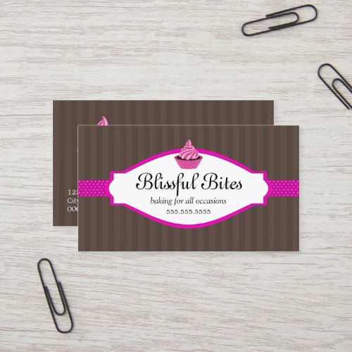Elegant Cupcake Bakery Business Cards