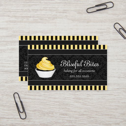 Customizable Elegant Cupcake Bakery Business Cards