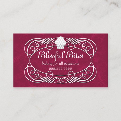 Customizable Couture Crystal Cupcake Bakery Business Cards