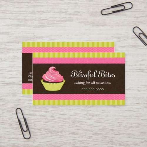 Elegant Cupcake Bakery Business Card