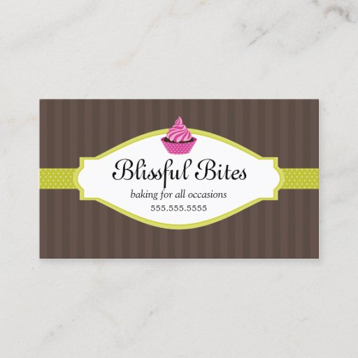 Customizable Elegant Cupcake Bakery Business Cards
