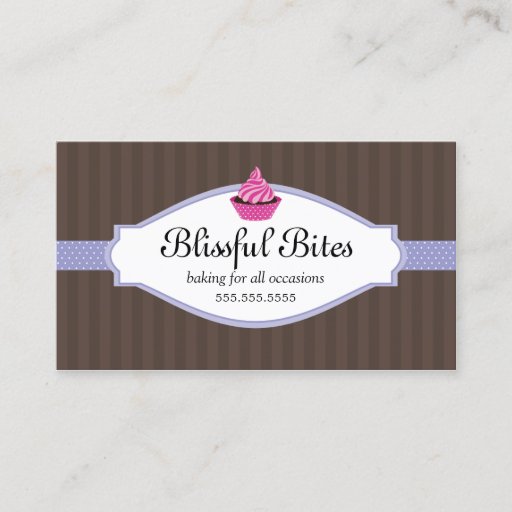 Customizable Elegant Cupcake Bakery Business Cards