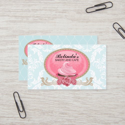 Elegant Cupcake Bakery Custom Business Cards