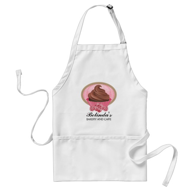 Elegant Cupcake Bakery Personalized Apron (Front)