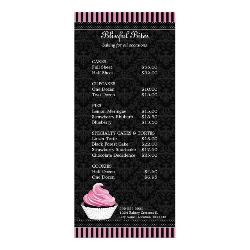 Elegant Cupcake Bakery Rack Cards