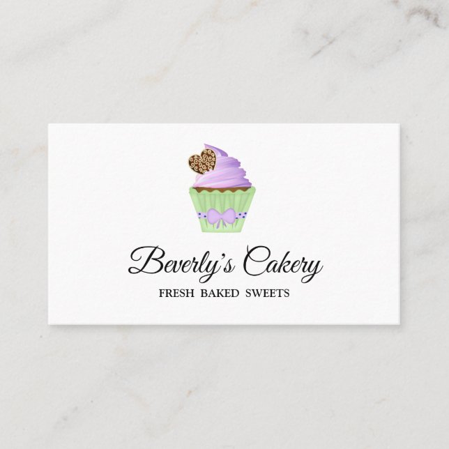 Elegant Cupcake Bakery Sweets Business Card (Front)