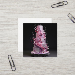 Elegant Cupcake Bakery Sweets Square Business Card
